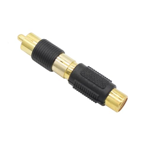 Exgoofit RCA Adapter - 6pcs Female to Female & Male to Male Gold Plated Couplers for Phono, Speaker, Amplifier & RCA Cable Extension