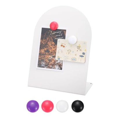 PATIKIL Magnetic Bulletin Board White W/ 4 Colorful Magnets 1Pcs - color: White/Colorful