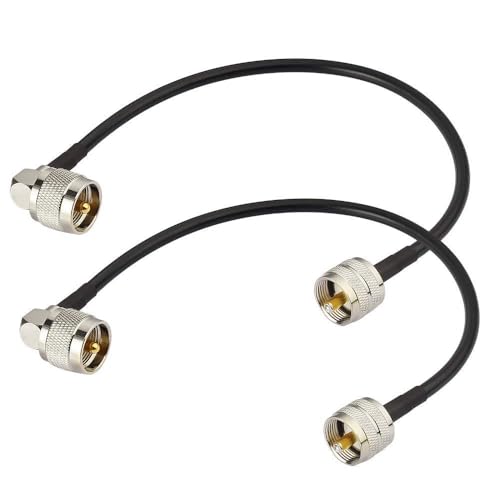 Superbat PL-259 Jumper Cable UHF (Pl259) Male to Male Low Loss Digital RG58 Coax Cable (12 Inch RG58) for HAM & CB Radio,Antenna Analyzer,Dummy Load,SWR Meter 2-Pack - size: 12 Inches