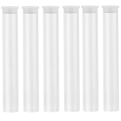 LIOOBO Clear PVC Tube: 6Pcs Acrylic Tubes with Caps, Empty Tube Packaging with Cap, Bead Craft Supply Storage - size: 16.4X1.9X1.9CM