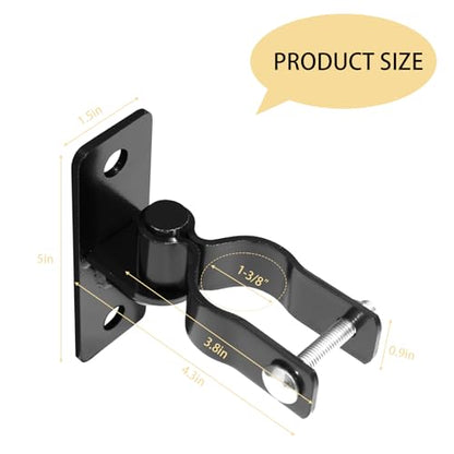 4-Pack Black Male Gate Hinges for Chain Link Fence, 1-3/8" OD Pipe Fit, 5/8" Pin, Ideal for Outdoor Farm Gates, Fences & Barn Doors