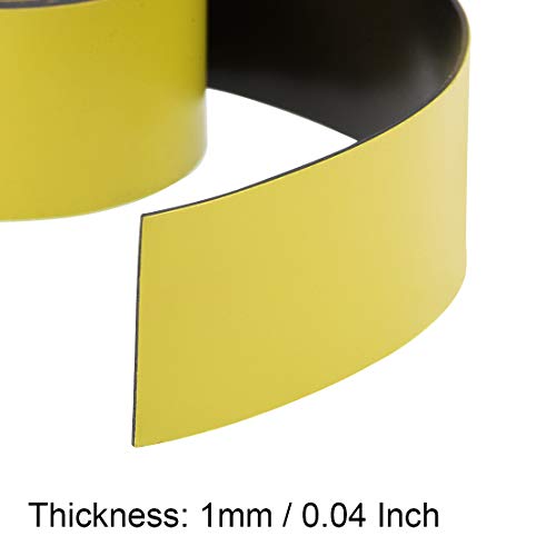 uxcell Dry Erase Magnetic Strip 1 Inch x 3.3 Feet Magnetical Sheet Labels Stickers Writable Yellow for Whiteboards Refrigerator and Crafts - color: Yellow