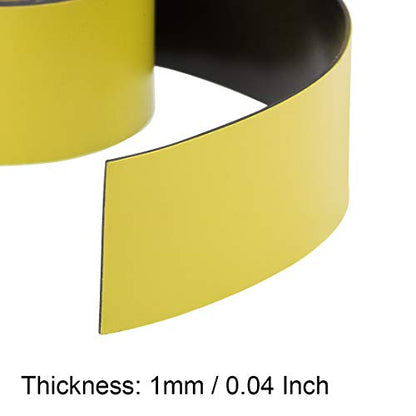 uxcell Dry Erase Magnetic Strip 1 Inch x 3.3 Feet Magnetical Sheet Labels Stickers Writable Yellow for Whiteboards Refrigerator and Crafts - color: Yellow