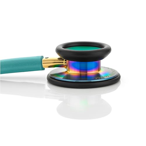 ADC Adscope 603 Diagnostic Clinician Stethoscope, AFD Tunable Technology - color: Iridescent Metallic Caribbean