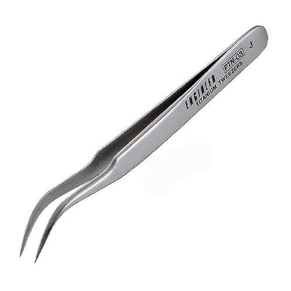 ENGINEER 120mm Titanium Curved Tip Tweezers (J) Made in Japan, Anti-magnetic, Rust-proof, Lightweight. PTN-03 - style: Bent Type: 4.7 inches (120 mm)