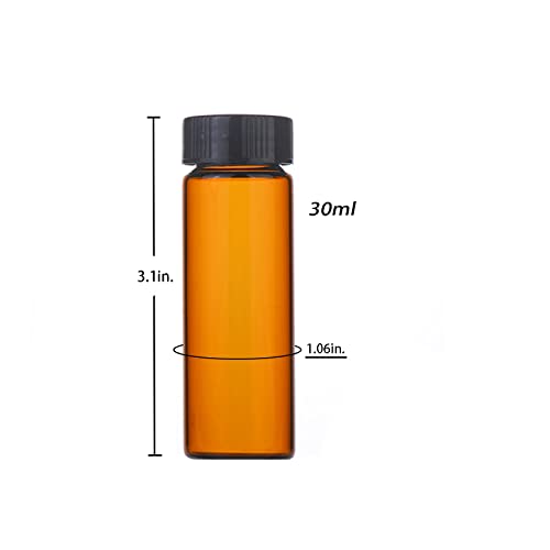 30ml Amber Small Glass Vials 30pcs with Screw Caps(30pcs) - color: Amber, size: 30ml 30pcs