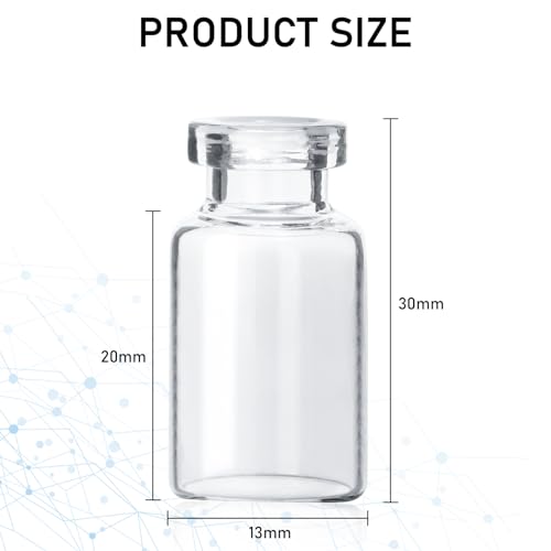 10 Pack 2ml Sealed Sample Glass Vials with Self Healing Injection Port - size: 2ML