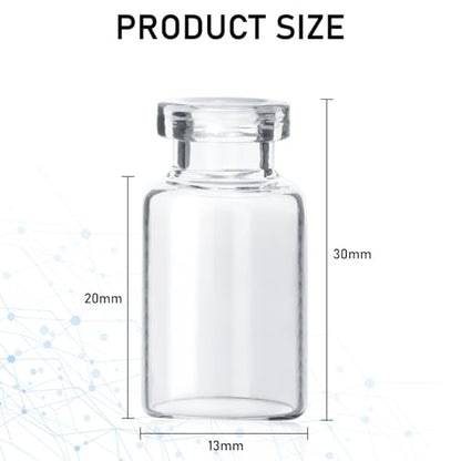 10 Pack 2ml Sealed Sample Glass Vials with Self Healing Injection Port - size: 2ML