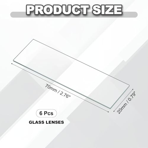 PATIKIL 20x70mm Glass Streak Plate, 6pcs Lab Glass Slides Microscope Glass Slides Optical Optically Clear Glass Slides Smooth Edges High Transparency Transparent Uniform Thickness - size: 20x70mm