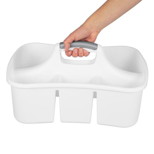 Sterilite Divided Ultra Caddy, Plastic Portable Organizer, White, 12-Pack - size: 12 Pack