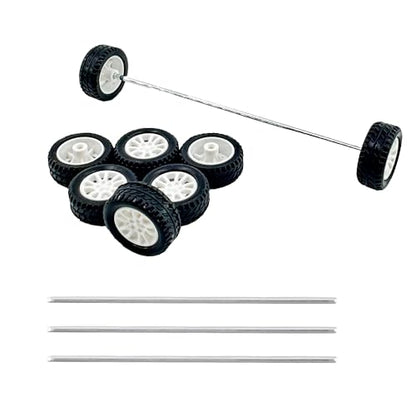 8PCS Toy Car Wheel RC Car Rubber Tire Wheel with Metal Shaft Axles for RC Car Truck Robot DIY Model Car Building Parts (2x20mm) - style: 2x20mm