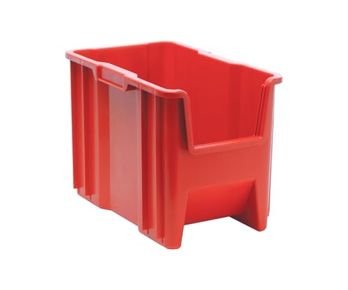 Quantum Storage Systems QGH600RD Giant Stack Container, 17.5" Length, 10-7/8" Width, 12.5" Height, Red, Pack of 4