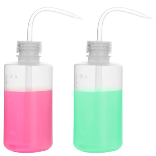 stonylab Chemical Wash Bottle, 2-Pack Plastic Safety Lab Squeeze Wash Bottle, LDPE with Narrow Mouth, 250 ml (8 oz)/2 Bottle - size: 250 ml