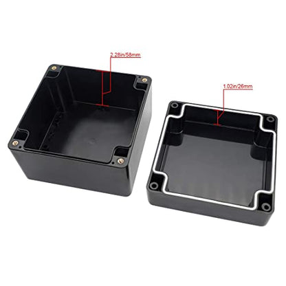 LeMotech ABS Plastic Electrical Project Case Power Junction Box, Project Box Black 4.7" x 4.7" x 3.5" (120 x 120 x 90 mm)(Pack of 1) - color: Black (1 pack), size: 4.7" x 4.7" x 3.5"