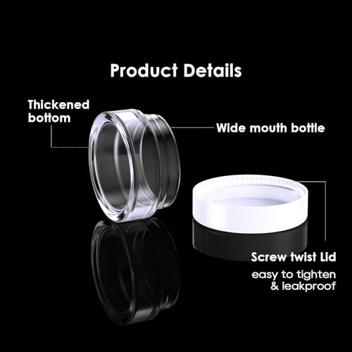 Eternal Moment 50 Pack 5G Sample Containers with Lids Cosmetic Small Jars - color: White Lid, size: 0.17 Ounce