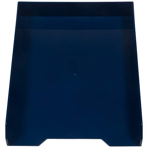 JAM PAPER Stackable Paper Trays - Navy Blue - Desktop Document, Letter, & File Organizer Tray - Sold Individually - color: Navy Blue, size: Pack of One (1) Tray