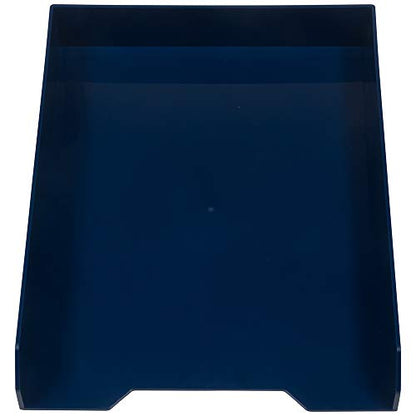 JAM PAPER Stackable Paper Trays - Navy Blue - Desktop Document, Letter, & File Organizer Tray - 2/Pack - color: Navy Blue, size: Pack of Two (2) Trays