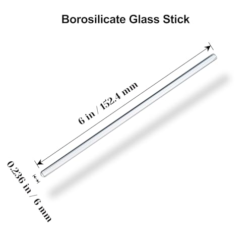 15 Pack Lab Glass Stirring Rods, 6mm x 6 Inch, Borosilicate Stirrers - size: 6 inch 6 mm
