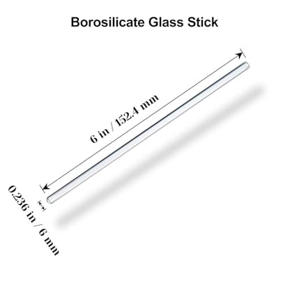 15 Pack Lab Glass Stirring Rods, 6mm x 6 Inch, Borosilicate Stirrers - size: 6 inch 6 mm