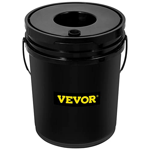 VEVOR 5 Buckets DWC Hydroponic System, 5 Gallon, Deep Culture, Plants Grow Kit with Pump, Air Stone and Water Level Device, for Indoor/Outdoor Leafy Vegetables, Black - style: 5 Buckets