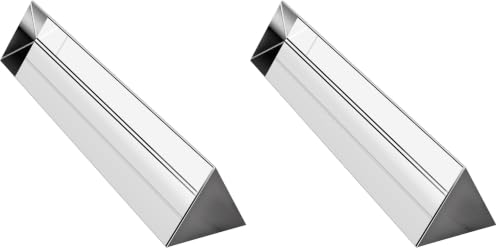 Amlong Crystal 6 inch Optical Glass Triangular Prism for Teaching Light Spectrum Physics and Photo Photography Prism, 150mm (Pack of 2) - size: Small (Pack of 2)