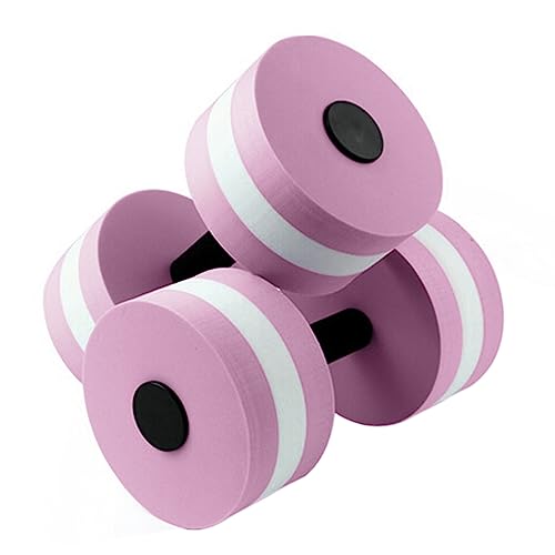 2Pc Water Dumbells Water Aerobic Exercise Foam Dumbbell Pool Resistance Aquatic Dumbbell EVA Yoga Barbell Exercise Fitness Equipment Exercises Equipment for Weight Loss - color: Pink