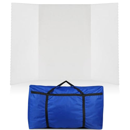 Paterr Trifold Display Board, Hook and Loop Fabric, White, 72 x 36 Inch - color: White
