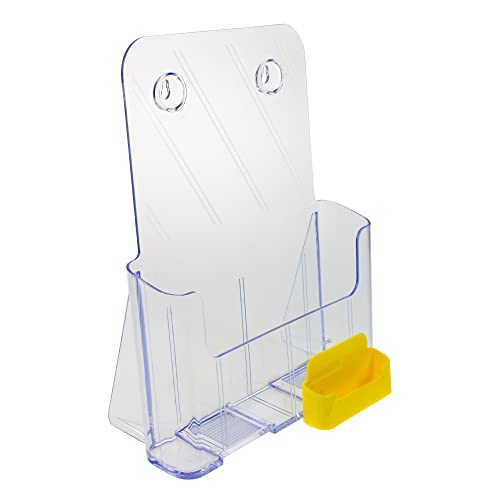 Source One Large Brochure Holder 8.5 x 11 Inches with Business Card Holder (8 Pack, Yellow) - color: Yellow, size: 8 Pack