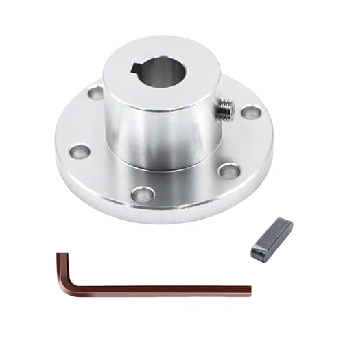 Aluminum Alloy Flange Coupling, 12 mm Inner Dia with Locking Key Slot, Flange Shaft Connector for Connecting Motor and Wheel DIY Model RC Parts (1Piece - style: 12mm with Keyway