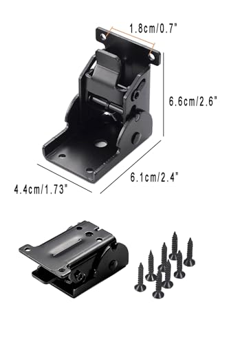 90 Degree Folding Hinge Set of 2, self-Locking Hinge - color: Black