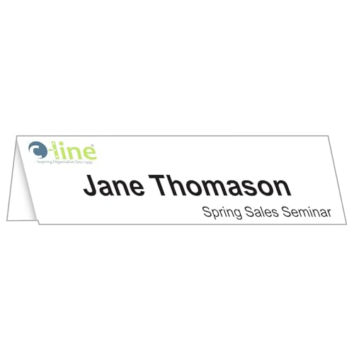 C-Line "C-Line Printer-Ready Scored Name Tent Cards, 11 x 4-1/4 Inches (Folded Size), 8-1/2"" x 11"" White Cardstock Sheets, Box of 50 (87517)", large - size: Large