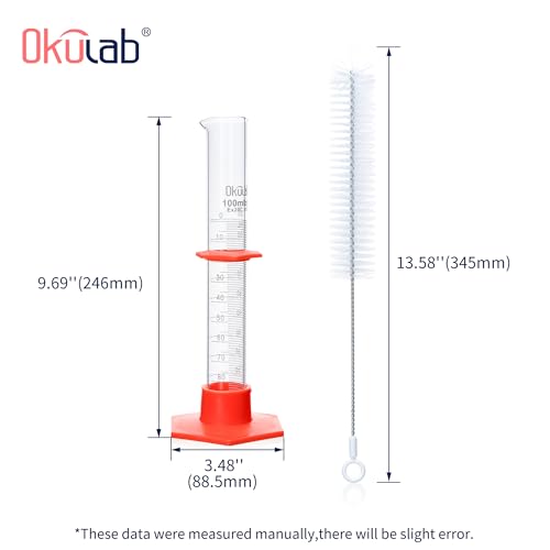 Graduated Cylinder, 4pcs of Vol.100ml, Borosilicate 3.3 Glass Cylinder, Lab Cylinders Glass Measuring Cylinder,MCGS3A1 - style: 4 Pcs of 100ml