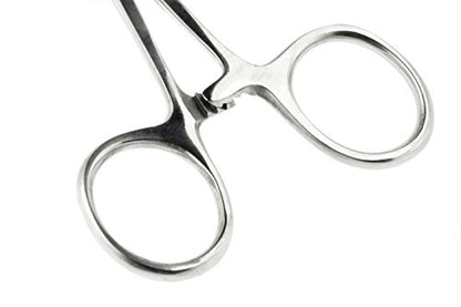 SE 3.5-Inch Stainless Steel Straight Forceps - Self-Locking, Serrated Tip for Precision Grip and Clamping - Perfect for Crafting, Fishing Tasks, Jewelry Making, and More! - 635FS - size: 3-1/2", style: Straight
