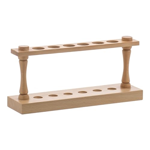 EISCO Wooden Stand for Test Tubes, Test Tube Rack, 6 Slots, 22mm, 9.75"
