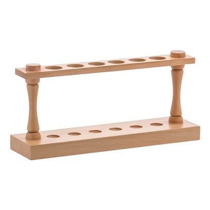 EISCO Wooden Stand for Test Tubes, Test Tube Rack, 6 Slots, 22mm, 9.75"