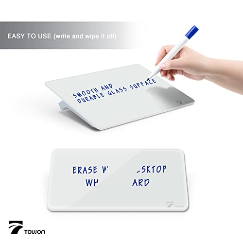 Small Glass Desktop Whiteboard Dry-Erase, Mini Pure Glass Whiteboard Stand - color: White