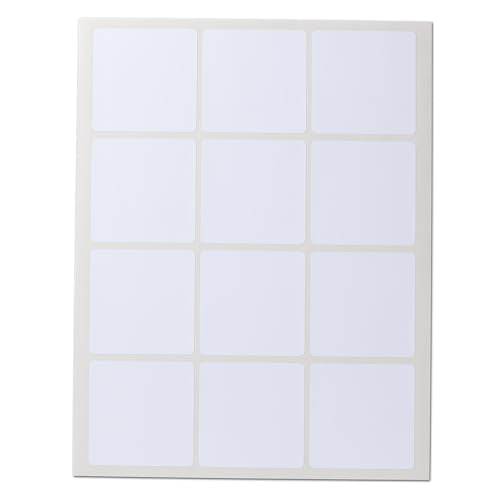 Waterproof Essential Oil Labels, 60 Squares, 2.5 x 2.5 Inches, Oil Proof, Highly Durable Blank Stickers - size: Regular