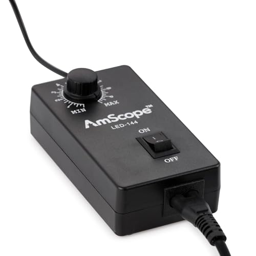 AmScope LED-144 YK 144-LED Microscope Ring Light with Adapter