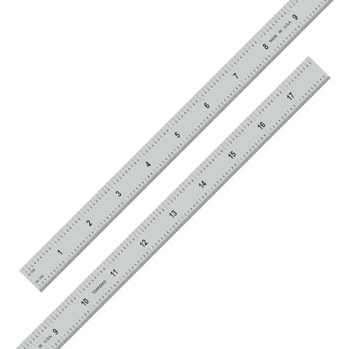 PEC Tools 18"/450mm Steel Rule, Slim & Flexible, Made in USA - color: Flexible, size: 18"/450mm