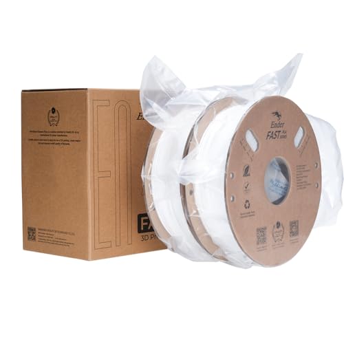Creality PLA 3D Printer Filament, White & White, 2‑Pack, 2KG Total - color: White+white