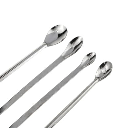 1Set Stainless Steel Micro Sampling Spoons Spatula Combination Reagent Spoons Laboratory Supplies (Pack of 4)