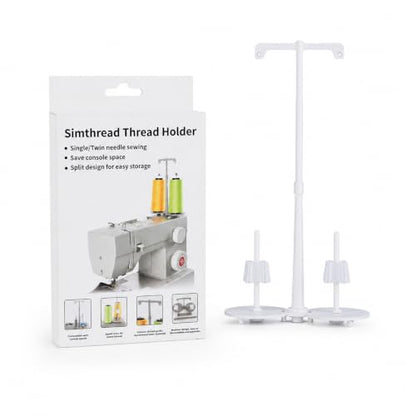 Simthread White ABS Dual Spool Thread Holder for Compatible Sewing Machines - color: White