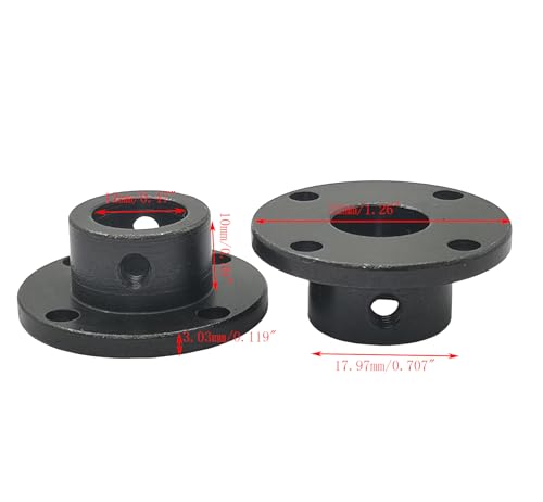 5Pcs Black 12mm Flange Shaft Couplings,Rigid Flange Guide Shaft Coupler Motor Connector Shaft Axis Fittings for DIY RC Model Motors - size: 12mm