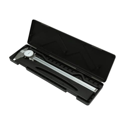 HFS 0-12 Inch Dial Caliper, ±0.001 Inch Accuracy, 4-Way Precision Measuring Tool for Inside, Outside, Depth and Step Measurements, Shockproof Design with Protective Storage Case - size: 0-12" Carbon Steel