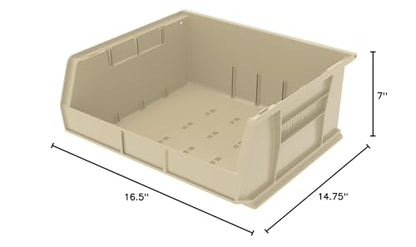 Akro-Mils 30250 AkroBins Plastic Storage Bins, 15"x16"x7", Stone, 6-Pack - color: Stone
