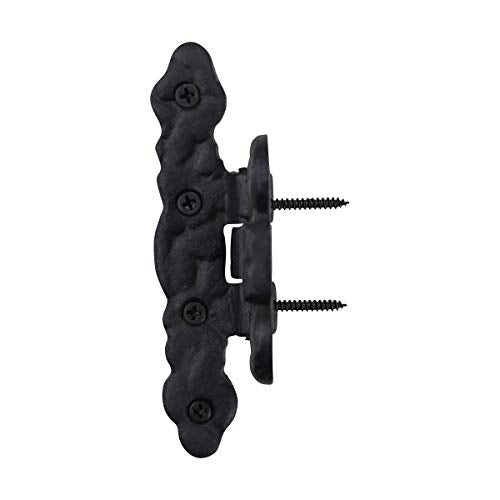 Renovators Supply Manufacturing Pack of 10 Cabinet Door Hinge with Hardware 4.5 in. Black Wrought Iron Rust Resistant Flush Mount Hinge for Cabinets - size: Pack of 10
