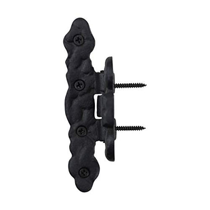 Renovators Supply Manufacturing Pack of 10 Cabinet Door Hinge with Hardware 4.5 in. Black Wrought Iron Rust Resistant Flush Mount Hinge for Cabinets - size: Pack of 10