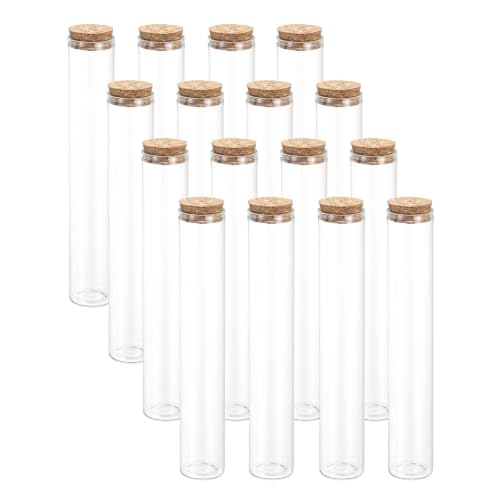 PATIKIL 100ml Glass Test Tubes with Caps Cork Stopper, 16 Pcs, 30x180MM - size: 100ml