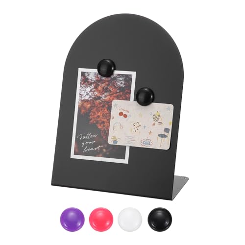 PATIKIL Magnetic Bulletin Board Black W/ 4 Colorful Magnets 1Pcs - color: Black/Colorful