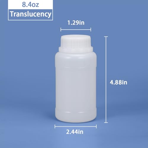 8 oz Leakproof HDPE Wide Mouth Bottles, Food Grade Translucent Plastic Storage Bottles with Sealed Caps, 4 Pack - color: Translucent, size: 8 ounces